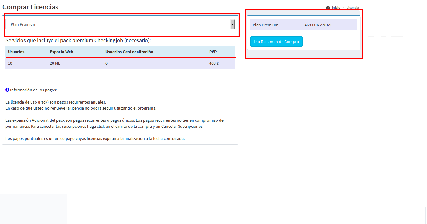 Compra de Licencias Control Acceso