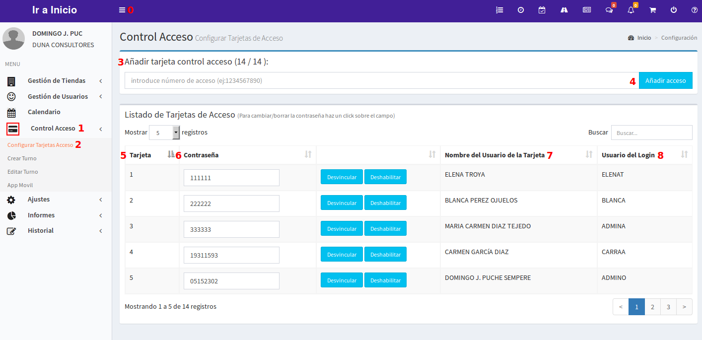 Configurar Tarjeta Acceso